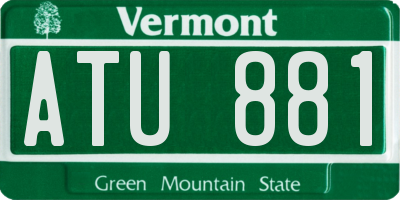 VT license plate ATU881