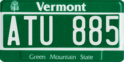VT license plate ATU885