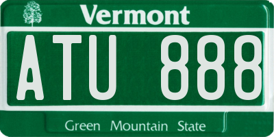 VT license plate ATU888