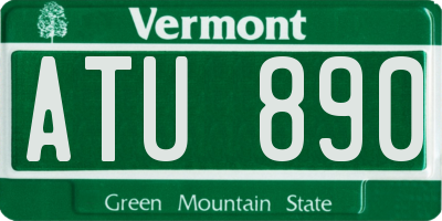 VT license plate ATU890