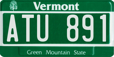 VT license plate ATU891