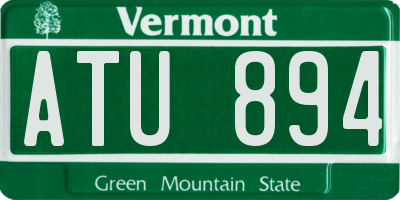VT license plate ATU894