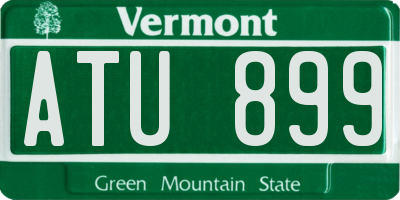 VT license plate ATU899