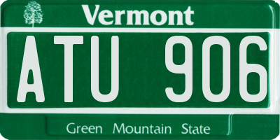VT license plate ATU906