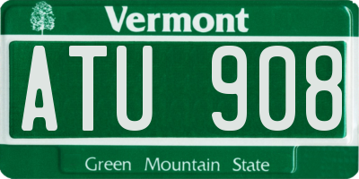 VT license plate ATU908