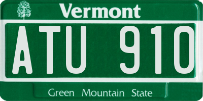 VT license plate ATU910