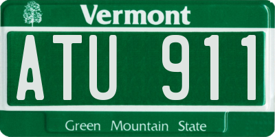 VT license plate ATU911