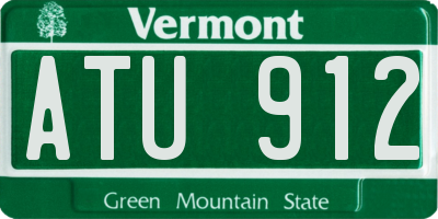VT license plate ATU912