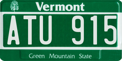 VT license plate ATU915