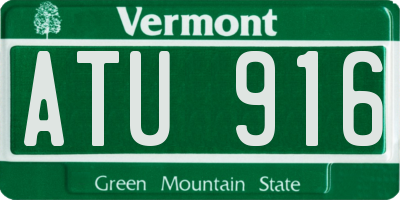 VT license plate ATU916