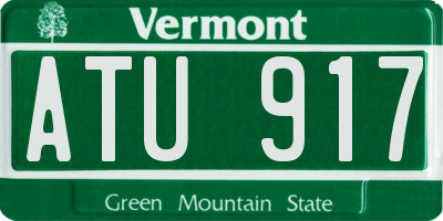 VT license plate ATU917