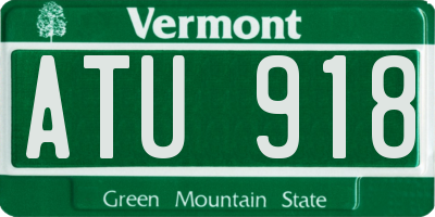VT license plate ATU918