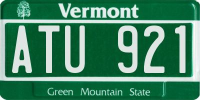 VT license plate ATU921