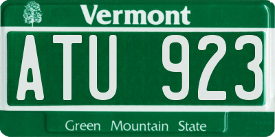 VT license plate ATU923