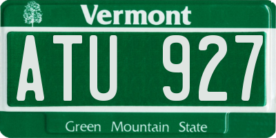VT license plate ATU927