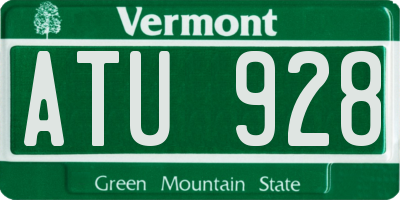 VT license plate ATU928