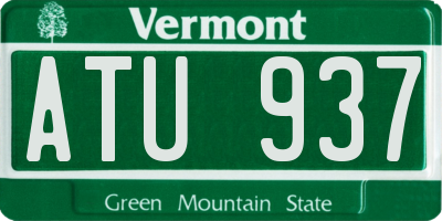 VT license plate ATU937