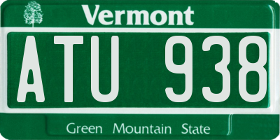 VT license plate ATU938