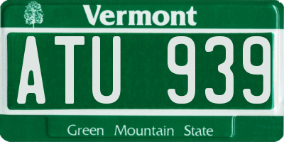 VT license plate ATU939
