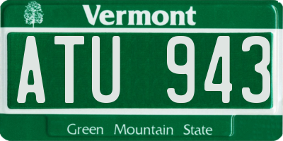 VT license plate ATU943