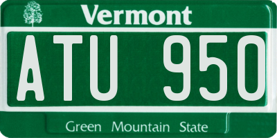 VT license plate ATU950