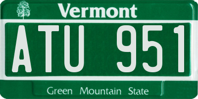 VT license plate ATU951