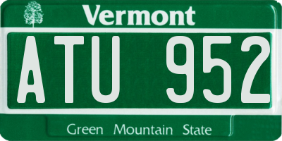 VT license plate ATU952