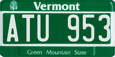 VT license plate ATU953