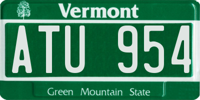 VT license plate ATU954