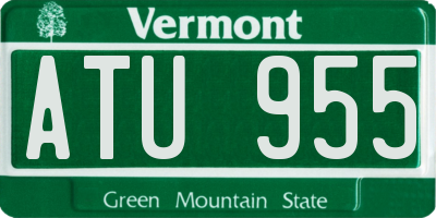 VT license plate ATU955