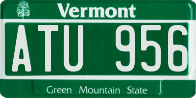 VT license plate ATU956