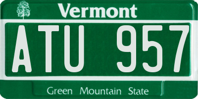 VT license plate ATU957