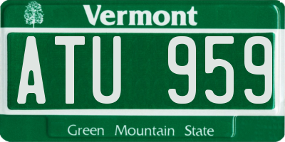 VT license plate ATU959