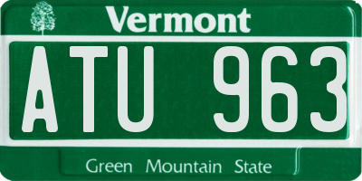 VT license plate ATU963