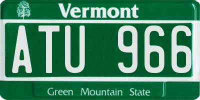 VT license plate ATU966