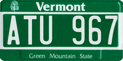 VT license plate ATU967