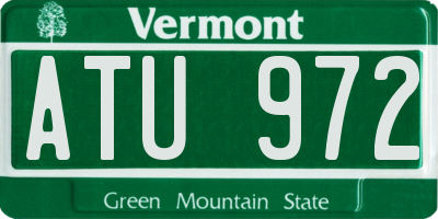 VT license plate ATU972