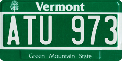 VT license plate ATU973