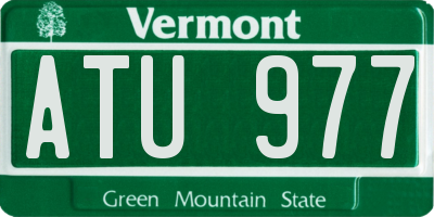 VT license plate ATU977