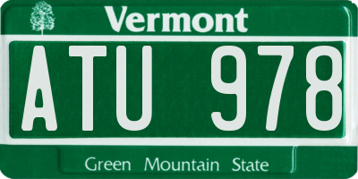 VT license plate ATU978