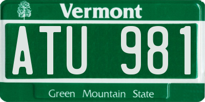 VT license plate ATU981
