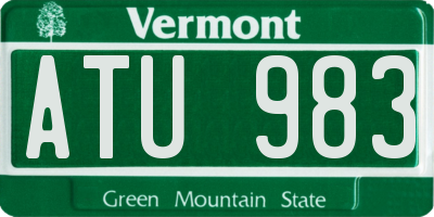 VT license plate ATU983