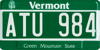 VT license plate ATU984