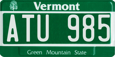VT license plate ATU985