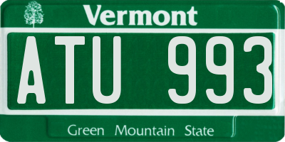 VT license plate ATU993