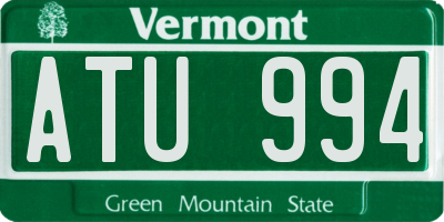 VT license plate ATU994