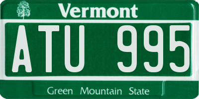 VT license plate ATU995