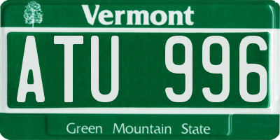 VT license plate ATU996