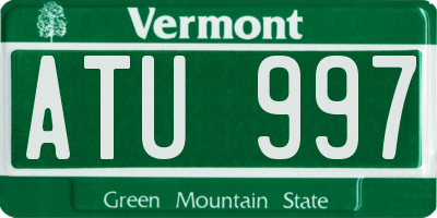 VT license plate ATU997