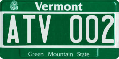 VT license plate ATV002